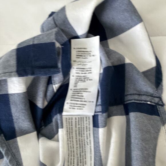 Abercrombie Boys Button Down Shirt Size 9/10 Blue White Plaid Cotton Long Sleeve - Picture 6 of 8